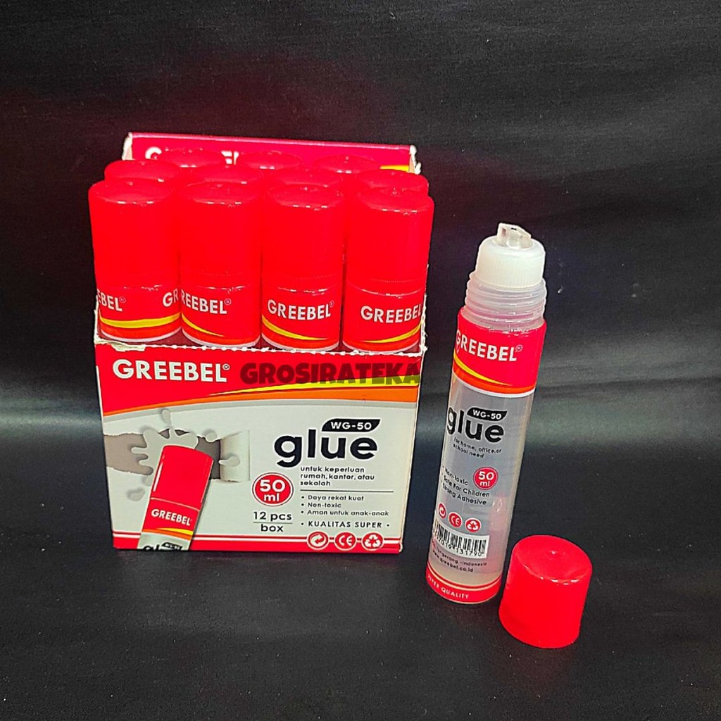 

LEM KERTAS, LEM CAIR, LEM WATER GLUE 50 ML GREEBEL