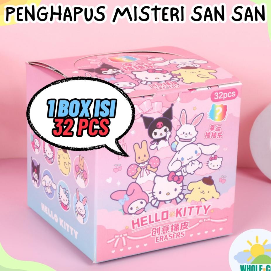 

1 Box Isi 32 Pcs Penghapus Misteri Paket San San Kter Melody Kuromi Lucu Unik Imut Ter Grosir Cod B1002