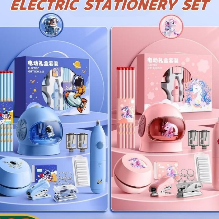 

Sutang11 In 1 Anak Alat Tulis Electric Stationery Set Elektrik Rautan Penghapus Vacuum Pensil