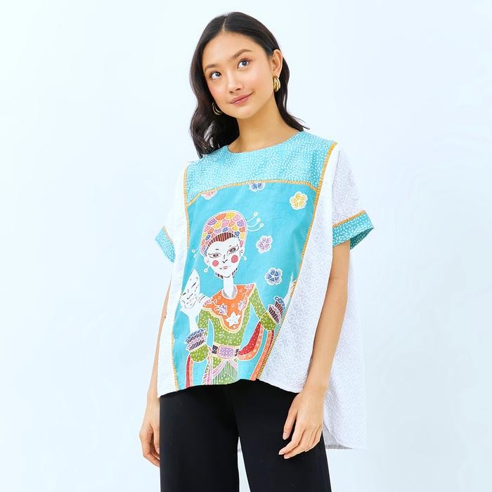 NONA RARA-Irna Tulis Betawi T2257,Baju blouse batik wanita modern