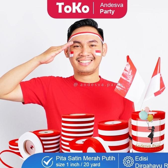 

Pk32 Promo !!!! Pita Satin Merah Putih 1 Inci / Hiasan 17 Agustus / Hut Ri / Pita Kain /Pita Hiasan Agustus