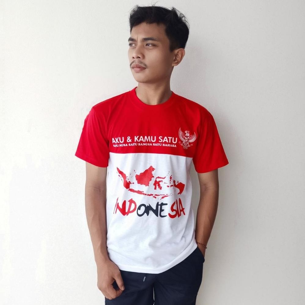Fn-56 Kaos Couple  17 Agustus 2025 / Kaos Wanita Pria / Kaos Wanita / Big Size / Kaos Merah Putih