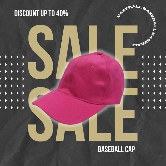 DB257 }} Genos Topi Baseball CAP Polos belakang ring besi  - Model Terbaru warna Pink Fanta fushia