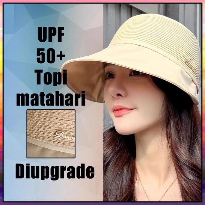 DB257 }} Topi wanita,korea topi,topi matahari,topi pantai wanita,topi lebar wanita pelindung matahar