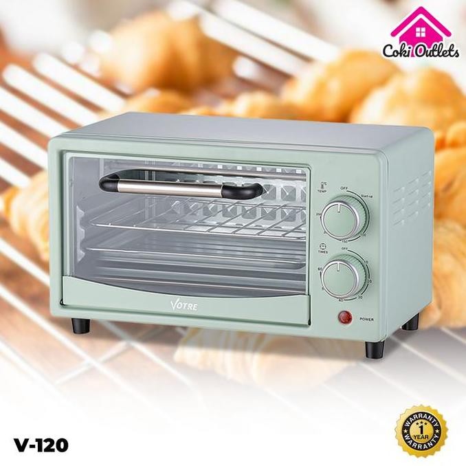 Oven Listrik 12L Soft Pink/ Soft Green 400 Watt Advance Voter Electric Oven V-120 Kapasitas Low Watt