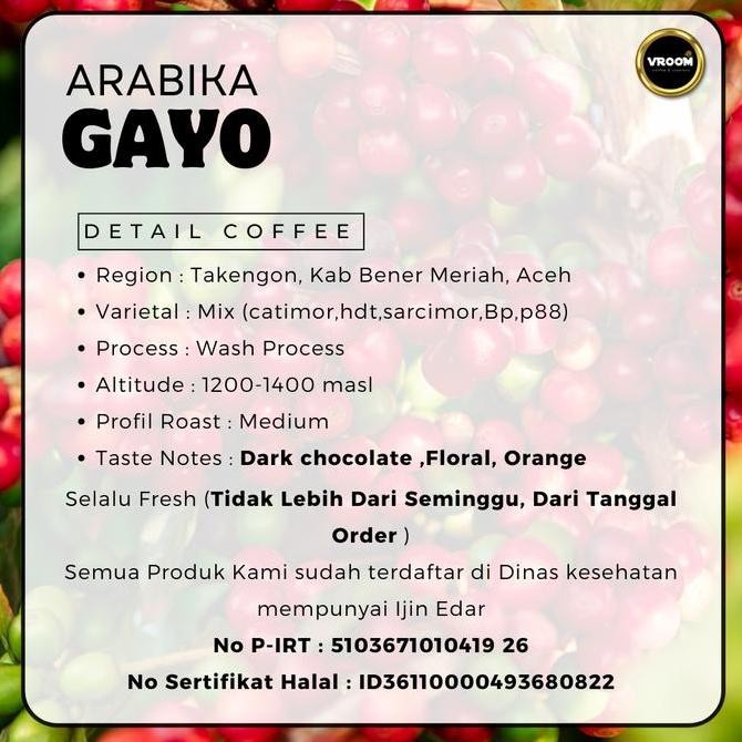 

Kopi Roasted Bean Arabika Gayo Aceh Biji Matang 1Kg
