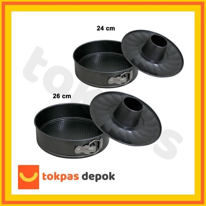 TERBARU - Loyang Bolu Bongkar Pasang Tlon Cetakan Kue Kancing Bulat A 04 Hitam Kitchenware loyang ku