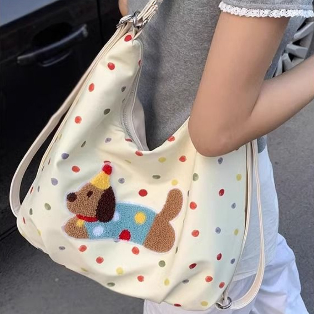STARDUST BAGKanvas Anak Anjing Tas Kartun Untuk Wanita  Tas Ransel Gaya Kuliah  Tas Jinjing Berkapas