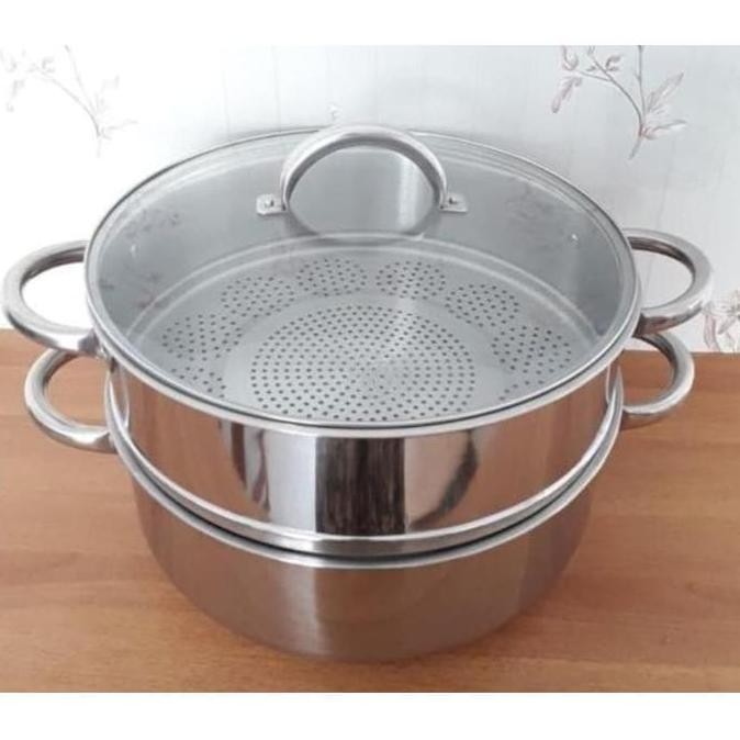 Panci Kukus Steamer Stainless Supra 40 Cm Susun 2 LM