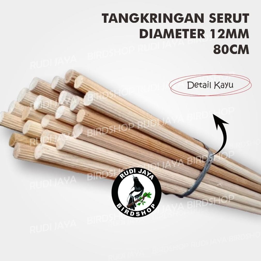 Wwr-76 Big Sale Tangkringan Serut Kayu Jati Diameter 12 Mm 1 Pcs 1 Biji Untuk Tangkringan Sangkar Bu