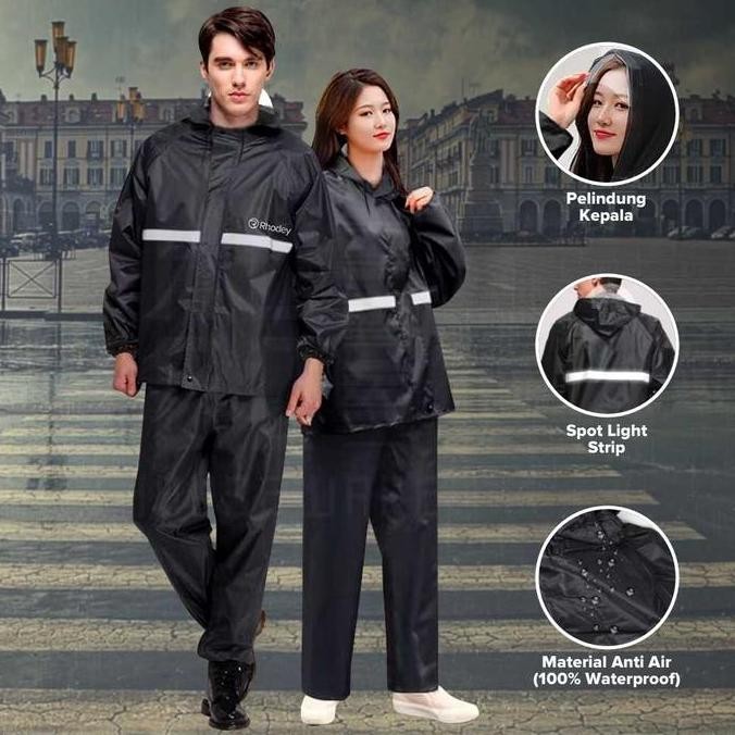 Jas Hujan Motor Mantel Jas Ujan Baju Celana Tebal Anti Air Pria Wanita