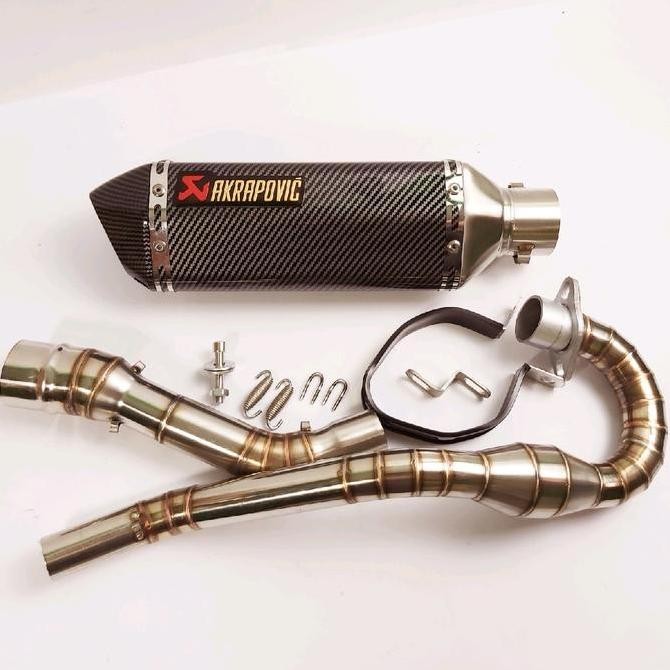 Knalpot Klx 150 DTracker 150 CRF 150 WR155 Akrapovic Carbon IMPORT Full System PNP Tinggal Pasang Me