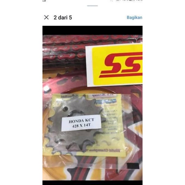 Gear set gir paket crf 150 L SSS Crossbone 428 Merah GOLD Original