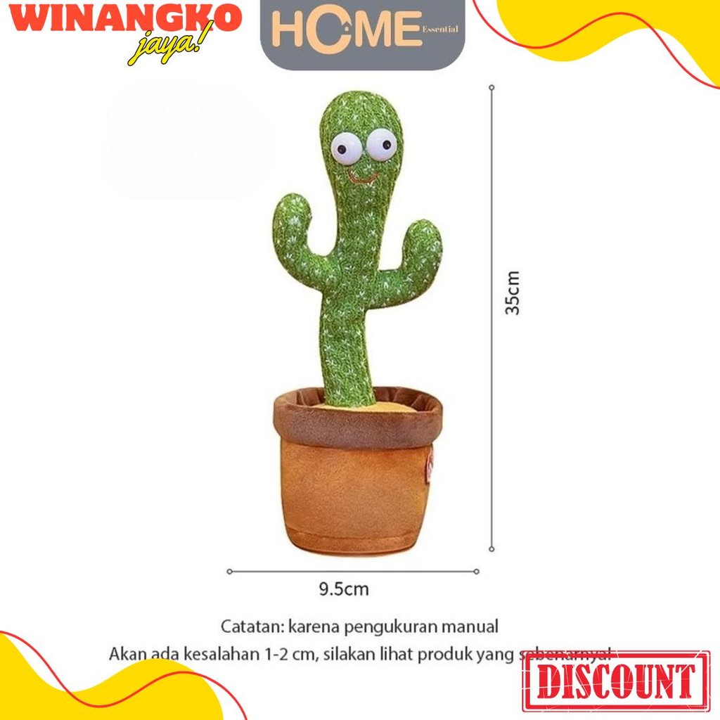 Viral Nih (He) Home Essential Cactus Toy Boneka Pintar Kaktus Dancing Cactus Led Original