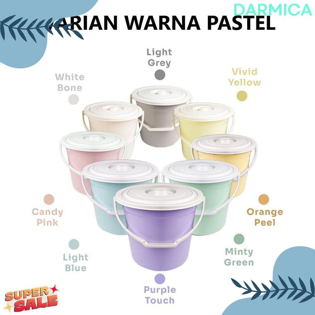 Diskon 50% Ember Plastik Gagang Tutup - Kapasitas 6 Galon Atau 22 Liter - Tanaka Plastic