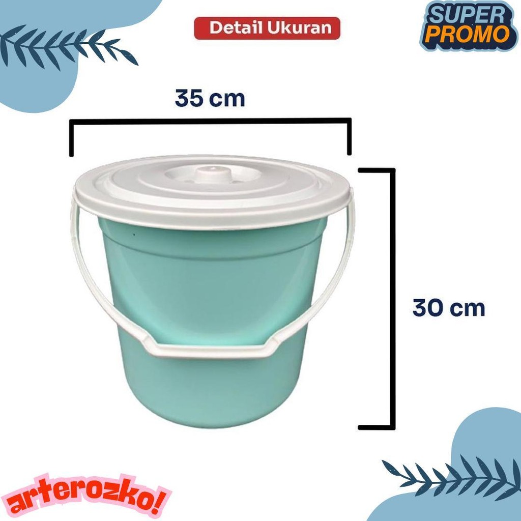 Super Deal Ember Plastik Gagang Tutup - Kapasitas 6 Galon Atau 22 Liter - Tanaka Plastic