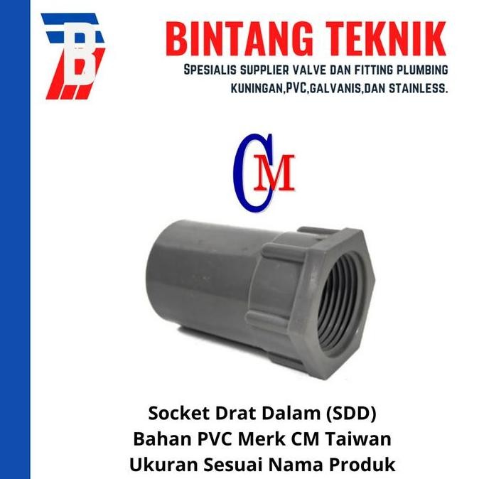 TERMURAH - Sok Drat Dalam (SDD) PVC 4" inch Merk CM Taiwan