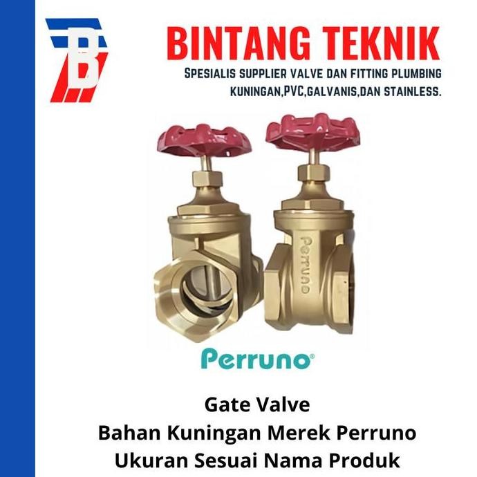 NEW - Gate Valve /4" inch Kuningan Perruno