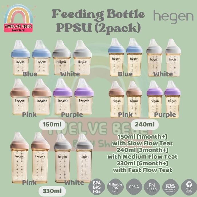 NEW - Hegen Feeding Bottle isi 2pcs 0ML 240ML / Botol Susu Bayi Baby Newborn