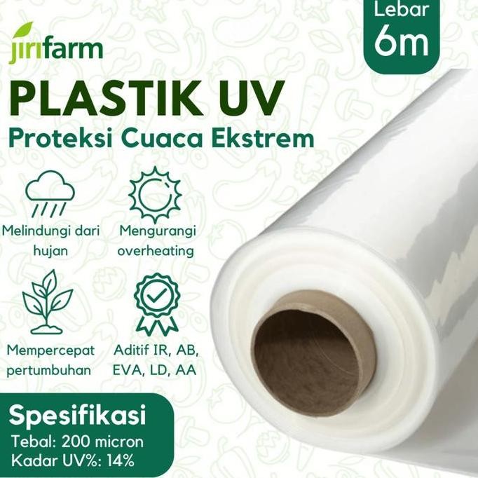 TERMURAH - JIRIFARM - Plastik UV Green house Tebal 200 Micron 4% Lebar 6 Meter Eceran Per Meter