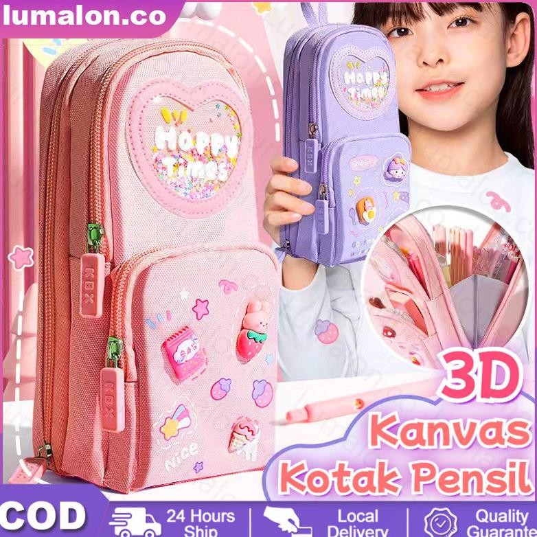

Df-8 Lumalon Cod Tempat Pensil Kotak 3D Anak Perempuan Lucu Besar/ Kotak Pensil Kanvas 6 Ruang/Kotak Pensil Anak Sekolah
