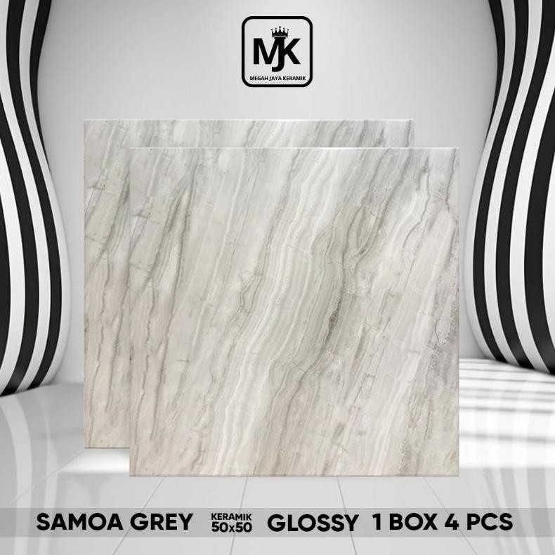 Keramik Lantai Ruang Tamu  Samoa Grey 50 x 50 aSt