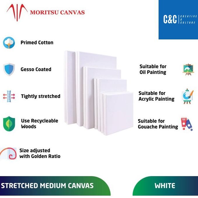 

Tu26 Kanvas Lukis + Spanram All Size Termurah Stretched Primed Cotton Tu26