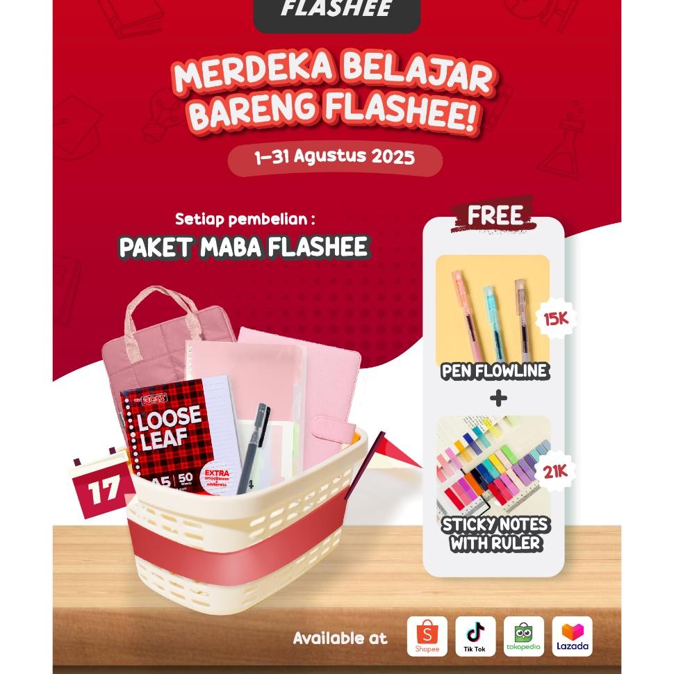 

Flashee Paket Binder Levi A5 Tas Laptop Puffy Sudah Termasuk Kertas Paket Maba Ba To Campus