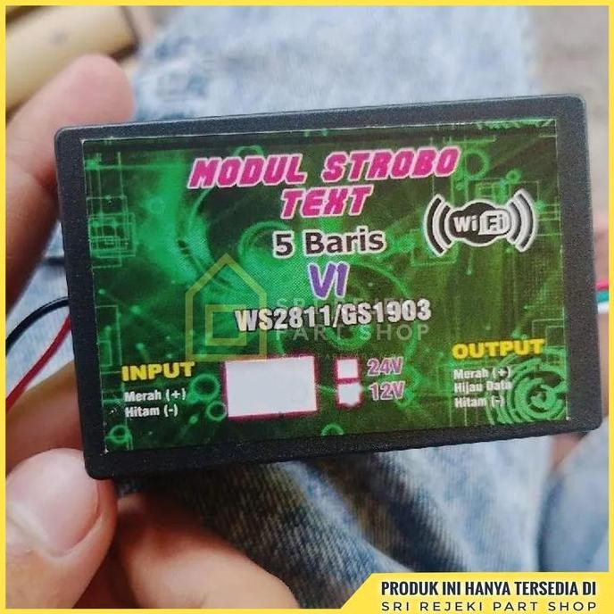 MODUL LAMPU STROBO 5 BARIS V1 12 VOLT & 24 VOLT RUNNING TEXT ORIGINAL DAN TERPERCAYA