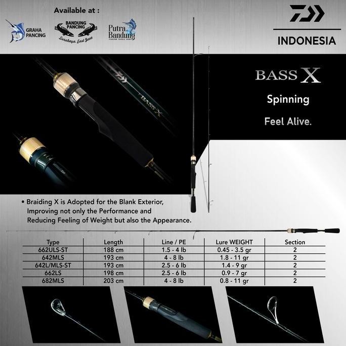 TERMURAH - ROD / JORAN DAIWA BASS X SPINNING