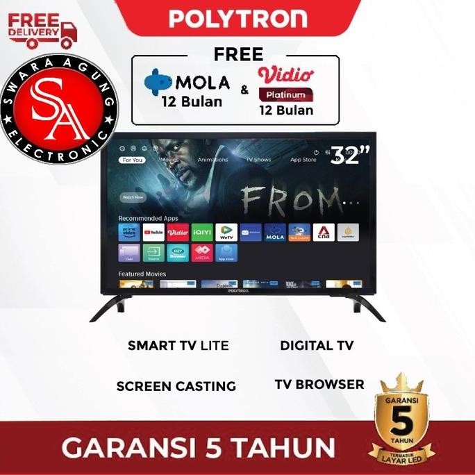 TERBARU - Led Digital Smart TV 32 Inch Polytron Type : PLD 32CV1869 (Khusus Daerah Medan) TV Digital