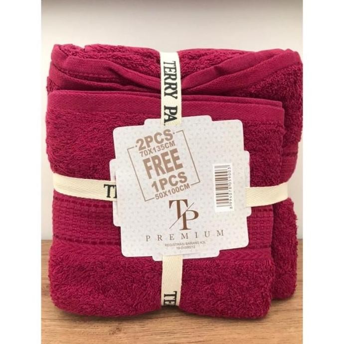 Handuk Mandi Terry Palmer premium towel one Set 2pcs uk.70x135cm free 1 uk50x100cm