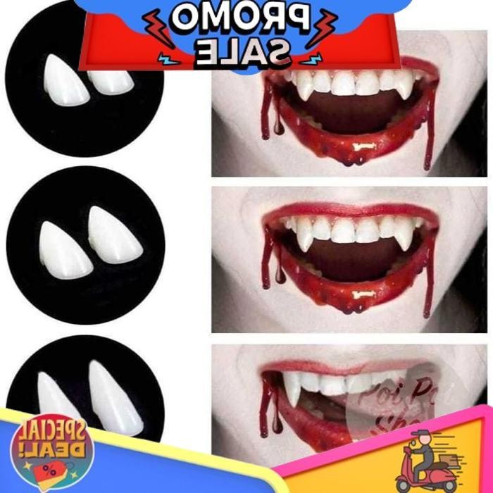 SIAP DIKIRIM GIGI TARING GIGI PALSU GINGSUL GIGI HALLOWEN E.COS