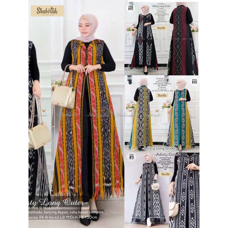 termurah COD-adisty outer tenun troso long cardi batik solo modern / cardigan batik original / tunik