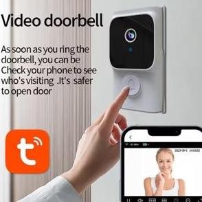 Bst Ready Doorbell Cctv Tuya Y8 / Kamera Bel Nirkabel Wifi Anti Maling / Kamera Bell Cctv Tuya Bell 