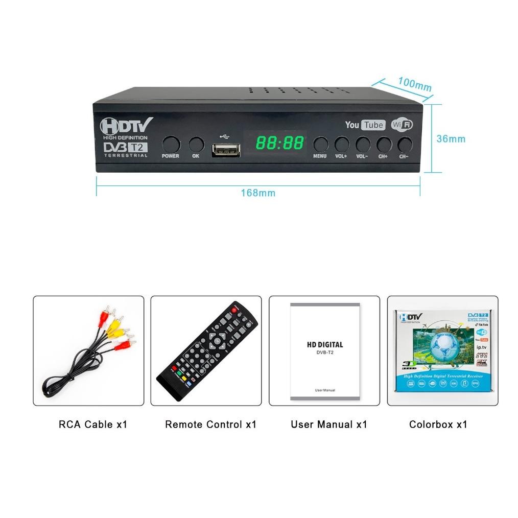 Set Top Box Tv Digital Stb Dvb-T2 Tv Wifi Youtube Tiktok Set Top Box Alat Menangkap Siaran Digital T