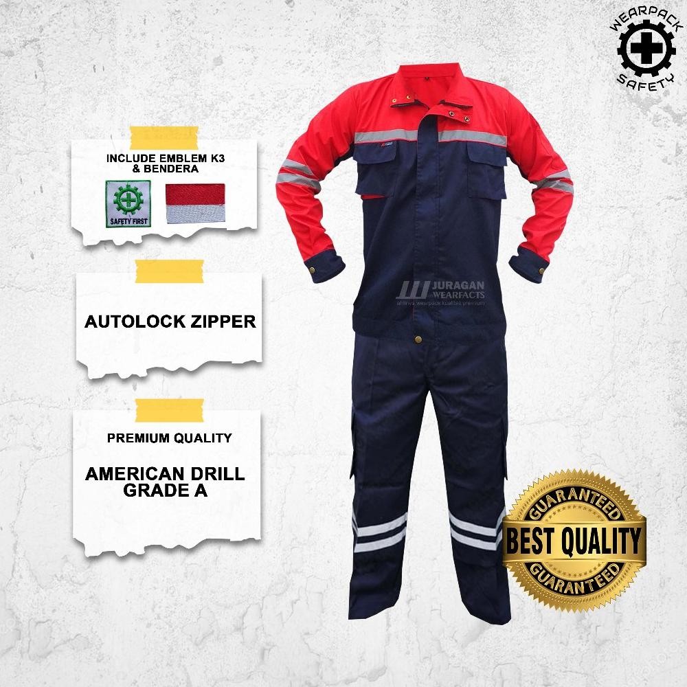 Ready Wearpack Safety Setelan / Baju Wearpack Safety Setelan / Wearpack Kerja Set