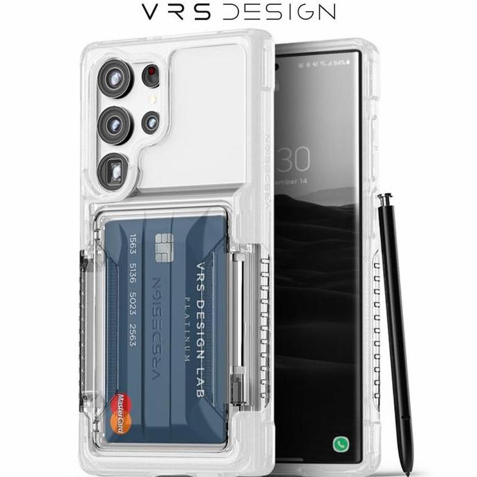 TERLARIS - Case Samsung Galaxy S23 Ultra 5G VRS NeoFlip Active Card Holder Slot Wallet Clear Casing