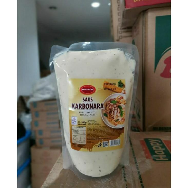 

Prima Agung Saus Carbonara Sauce Spaghetti 500Gr Pouch
