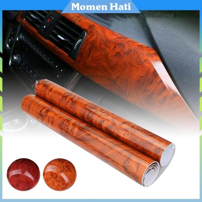 Promo Stiker Dashboard Mobil / Stiker Vinyl Interior Mobil Motif Kayu Glossy COD