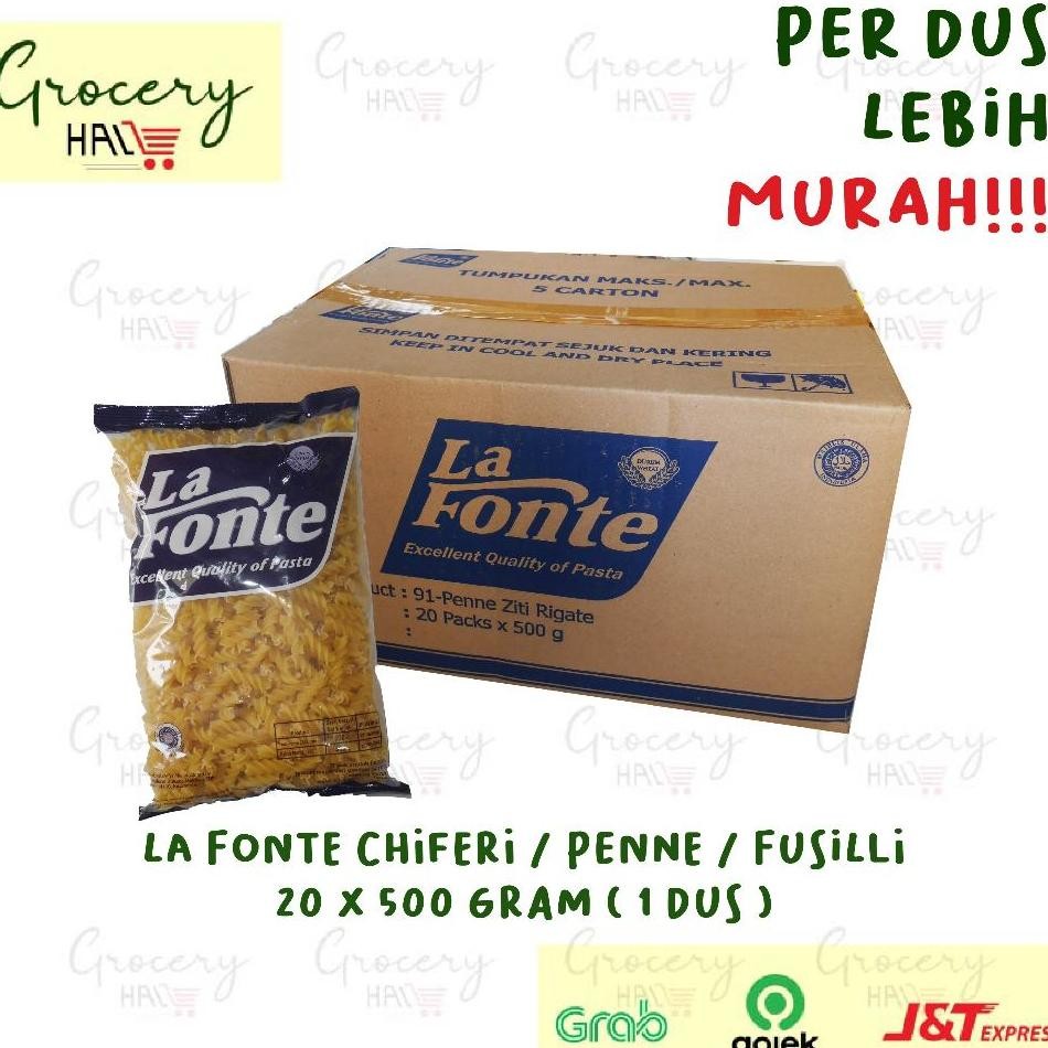 

[ Harga Dus ] La Fonte Kemasan 500 Gram Chiferi / Penne / Fusilli