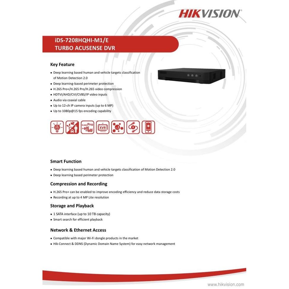 Sale Hikvision Dvr 8 Channel Ids-7208Hqhi-M1/E 5Mp Hikvision