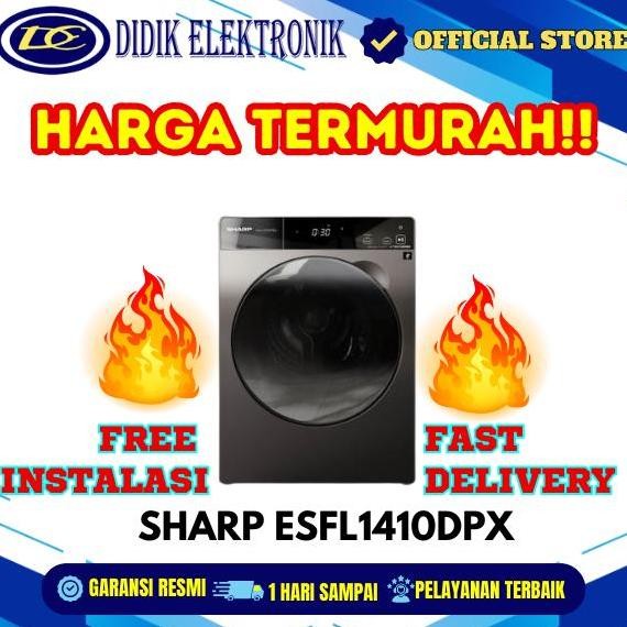 BEBAS ONGKIR - MESIN CUCI SHARP ES-FL1410DPX WASH 10,5 KG DRY 7 KG ESFL1410DPX FL1410