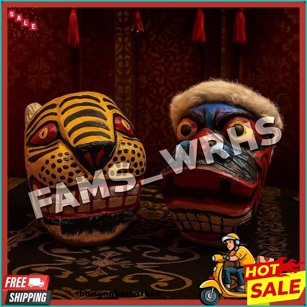 Barongan Kepruk Kucingan Kepala Barongan Jaranan Barongan Kayu (Bisa Cod)