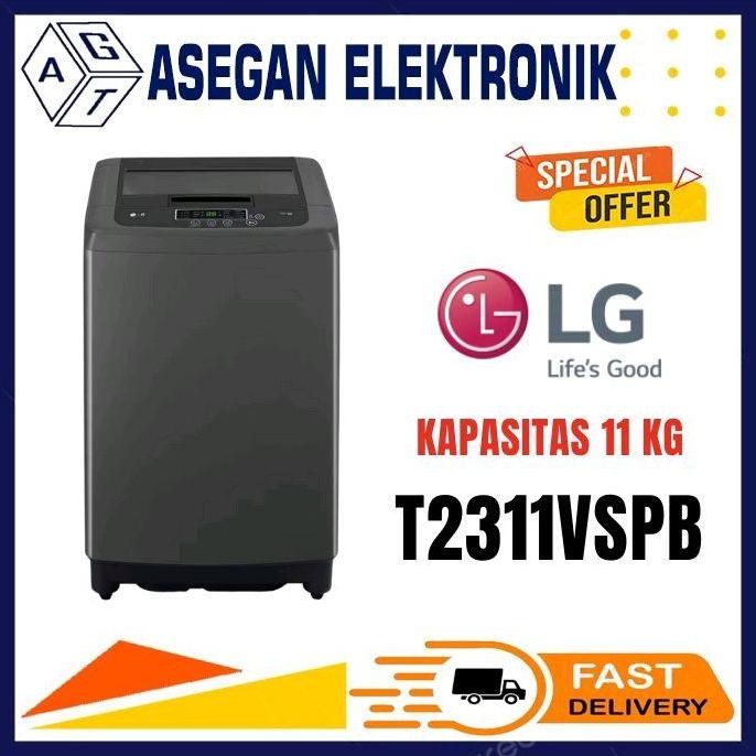 TERMURAH - LG T2311VSPB MESIN CUCI TOP LOADING 11 KG INVERTER T2311VSPB 2311VSPB