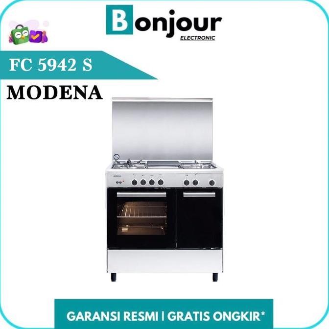 TERLARIS - Kompor Standing Modena FC5942S Stainless Steel Kompor 4 Tungku Modena FC 5942 S [ORIGINAL