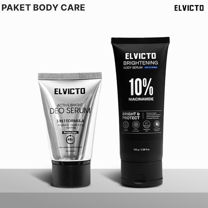 TERBARU - ELVICTO PAKET BODY CARE | DEO SERUM | BODY SERUM | Paket Perawatan Pria untuk Membersihkan