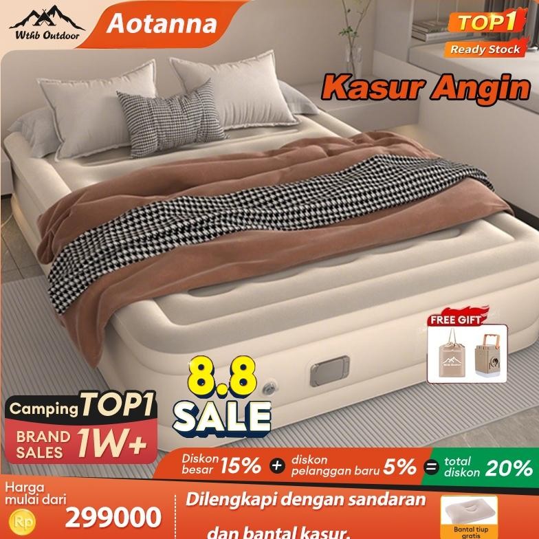 kasur angin pompa otomatis outdoor Kasur pompa lipat kasur tiup Queen kasur angin camping perjalanan