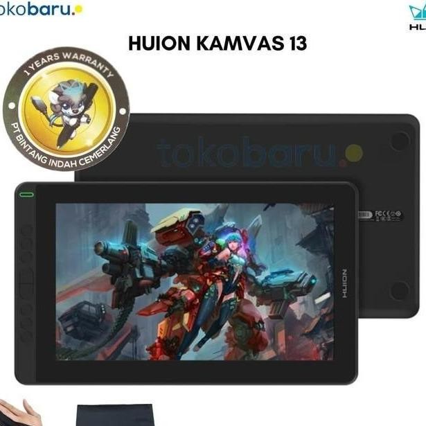 TERBARU - Huion Kamvas 13 - Tablet Display Bonus ProGlove dan Softcase (GS1331)