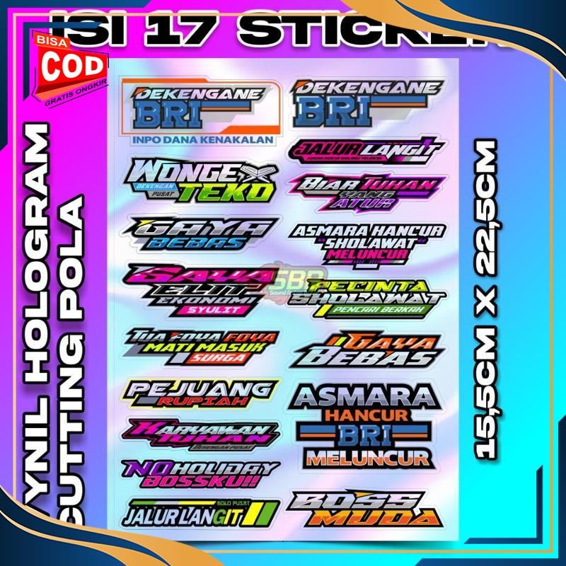 

Pasti Murah STIKER VYNIL HOLOGRAM SABILU TAUBAH ANTI AIR | DEKENGAN PUSAT ST ISI 17 STIKER | Viral Kekinian Terbaru 2025 EB-56